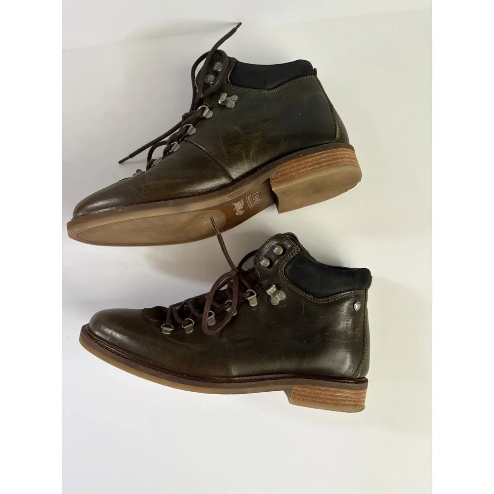 Pajar Canada Mens Waterproof Leather Hiking Boots Olive Green EU 43 US 10-10.5